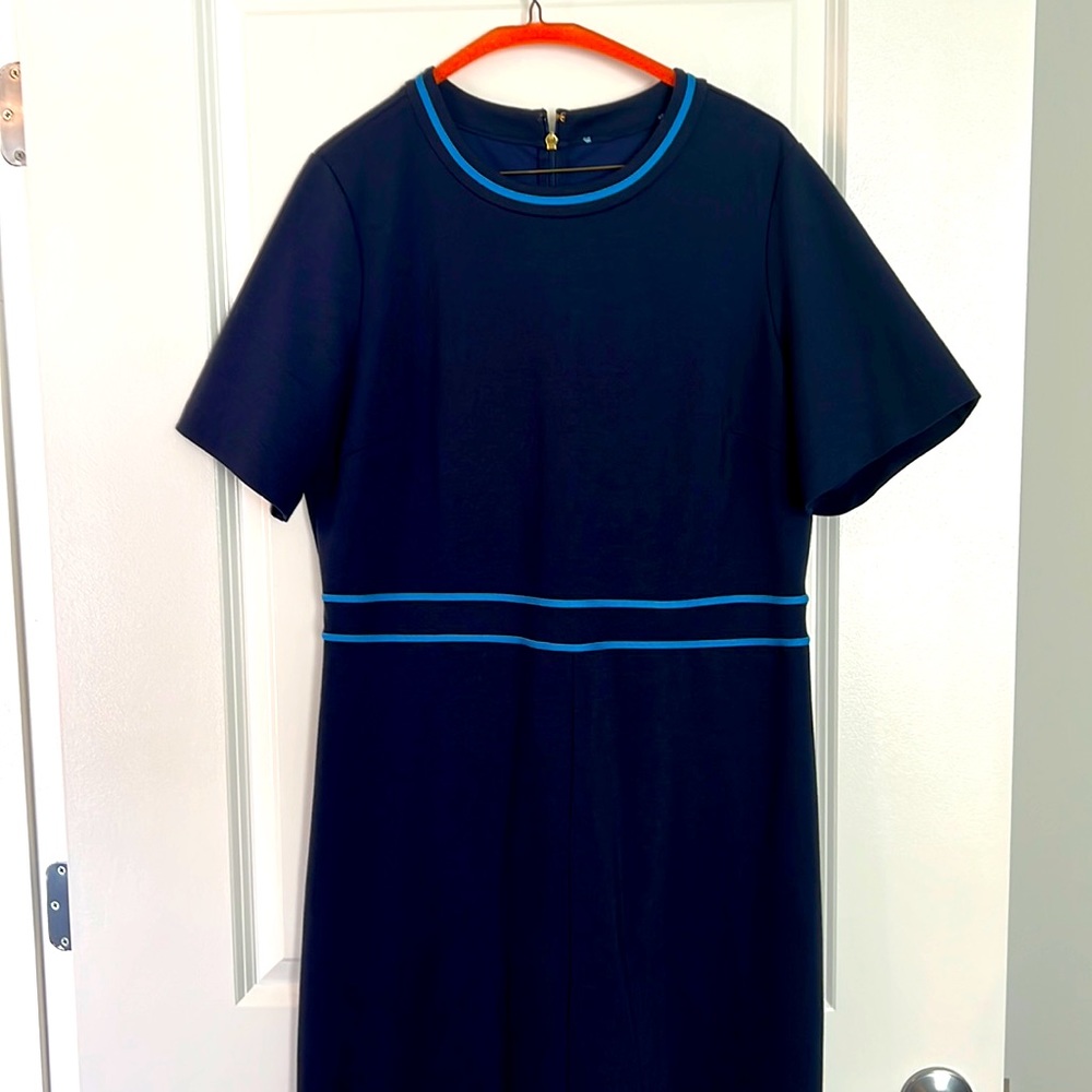 Draper James shift dress - size 14. Navy with royal blue accents